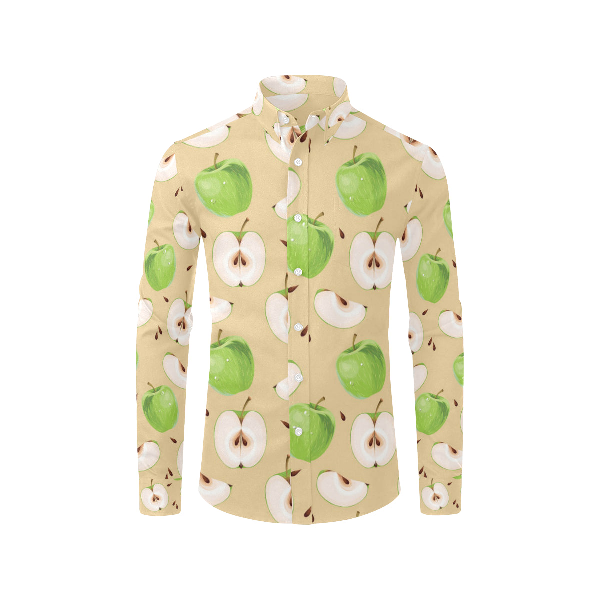 Apple Pattern Print Design AP07 Men's Long Sleeve Shirt