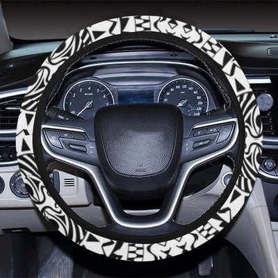 Polynesian Tribal Mask Steering Wheel Cover with Elastic Edge