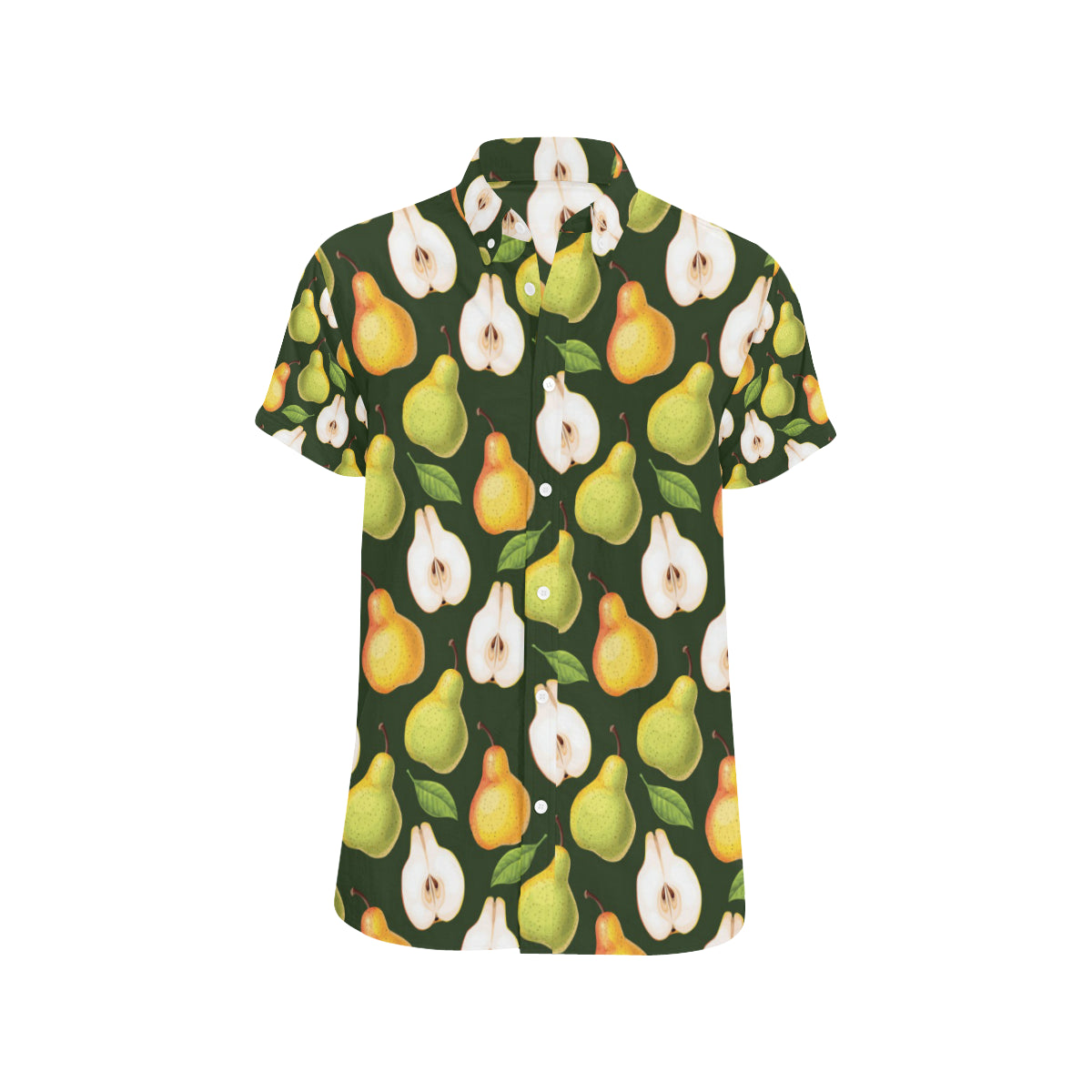 Pear Pattern Print Design PE06 Men's Short Sleeve Button Up Shirt