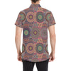 Bohemian Pattern Print Design 07 Men's Short Sleeve Button Up Shirt