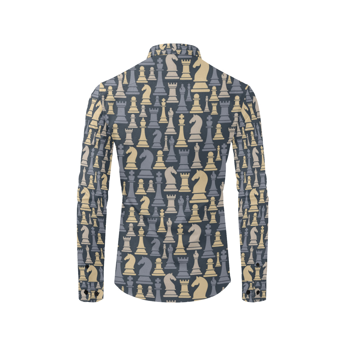 Chess Pattern Print Design 04 Men's Long Sleeve Shirt
