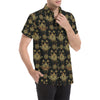 lotus Boho Pattern Print Design LO03 Men's Short Sleeve Button Up Shirt