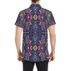 Aztec Pattern Print Design 07 Men's Short Sleeve Button Up Shirt