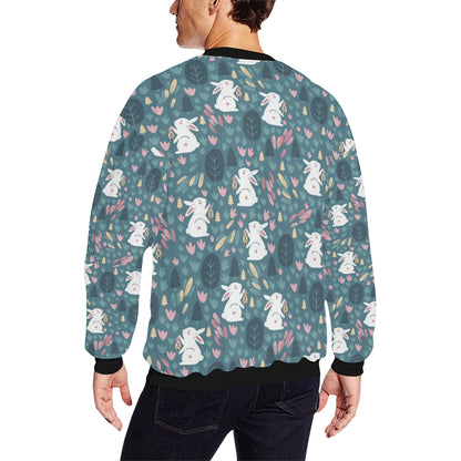 Rabbit Pattern Print Design RB013 Men Long Sleeve Sweatshirt