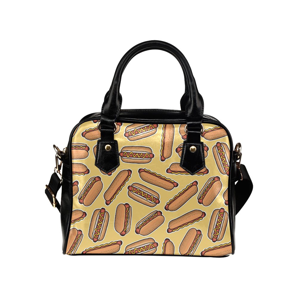Hot Dog Pattern Print Design 01 Shoulder Handbag