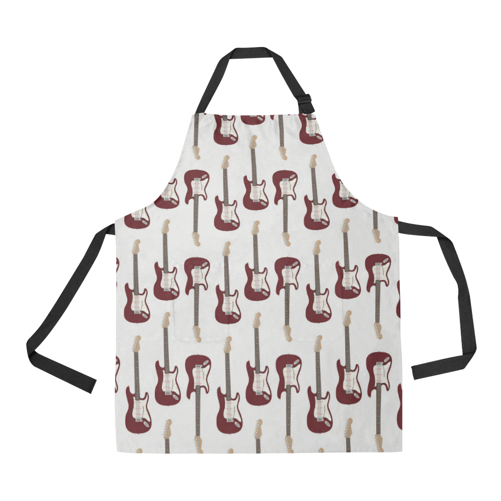 Bass Guitar Pattern Print Design 03 Apron with Pocket