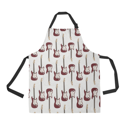 Bass Guitar Pattern Print Design 03 Apron with Pocket