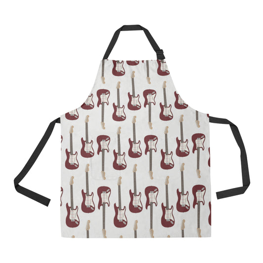 Bass Guitar Pattern Print Design 03 Apron with Pocket