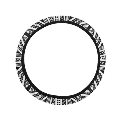 Polynesian Tribal Style Steering Wheel Cover with Elastic Edge