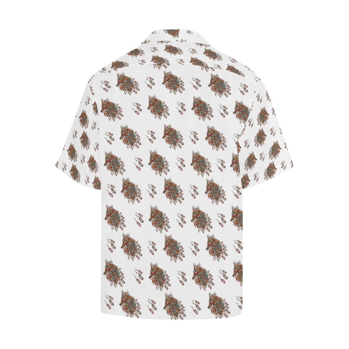 Aztec Wolf Pattern Print Design 02 Men's Hawaiian Shirt