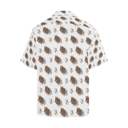 Aztec Wolf Pattern Print Design 02 Men's Hawaiian Shirt