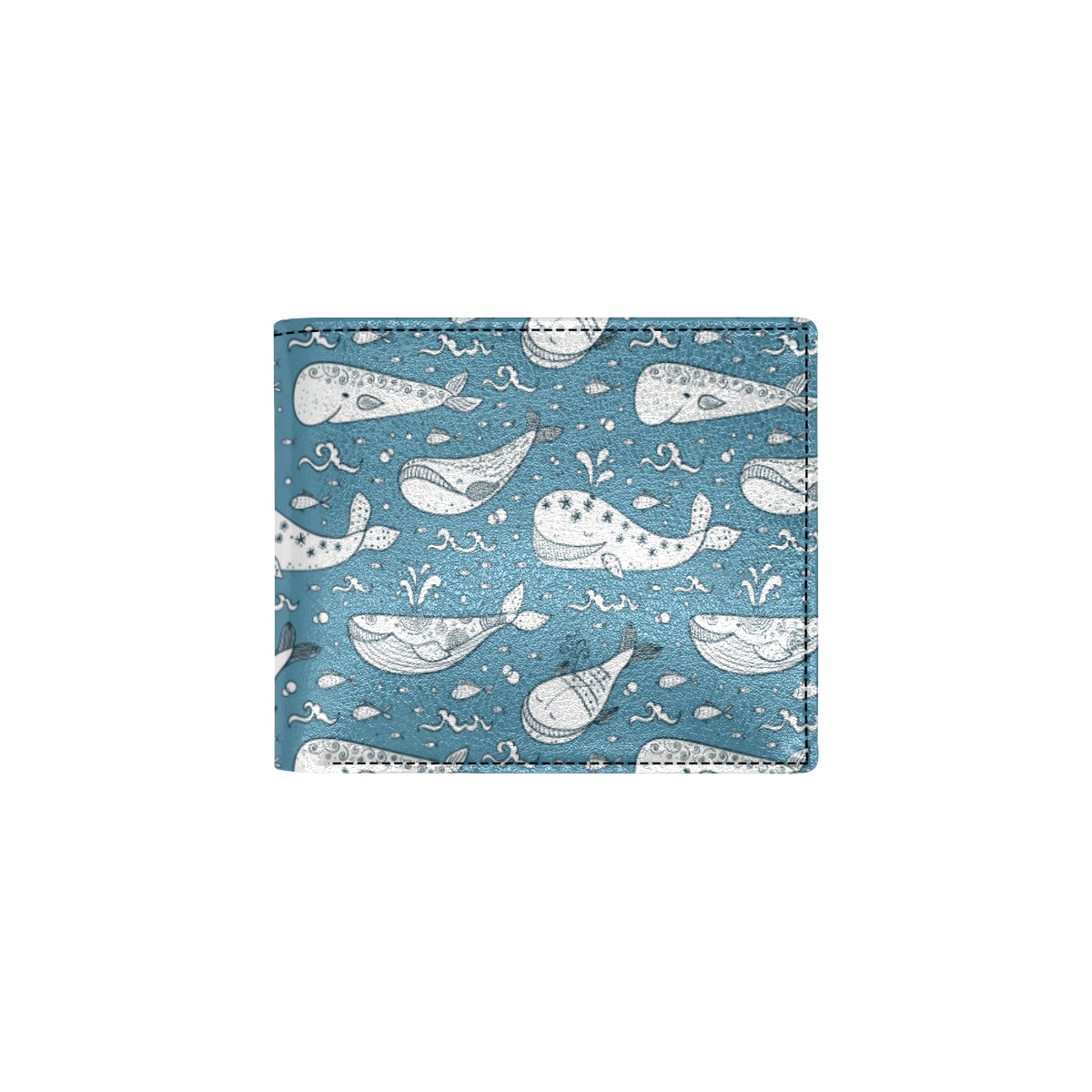 Humpback Whale Pattern Print Design 03 Men's ID Card Wallet