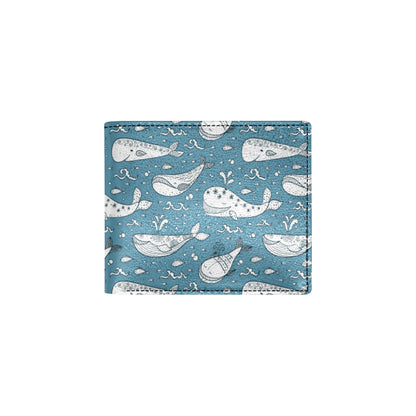 Humpback Whale Pattern Print Design 03 Men's ID Card Wallet