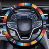 Mexican Blanket Stripe Print Pattern Steering Wheel Cover with Elastic Edge