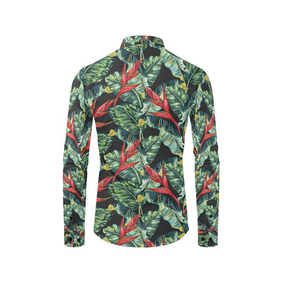 Bird Of Paradise Pattern Print Design BOP06 Men's Long Sleeve Shirt