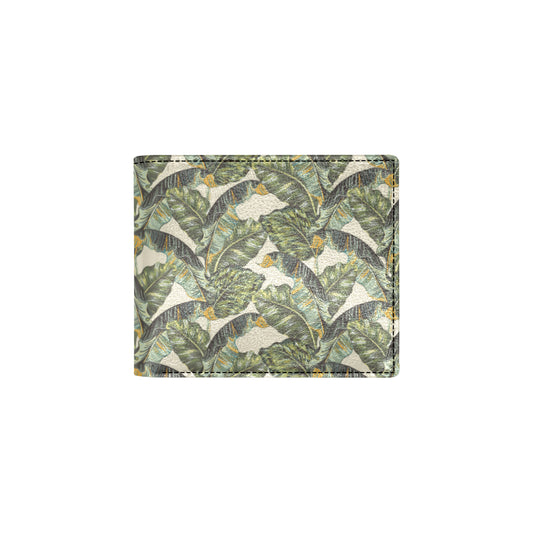 Banana Leaf Pattern Print Design 04 Men's ID Card Wallet