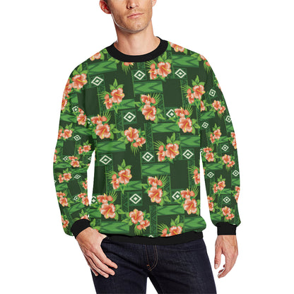 Hibiscus Pattern Print Design HB05 Men Long Sleeve Sweatshirt