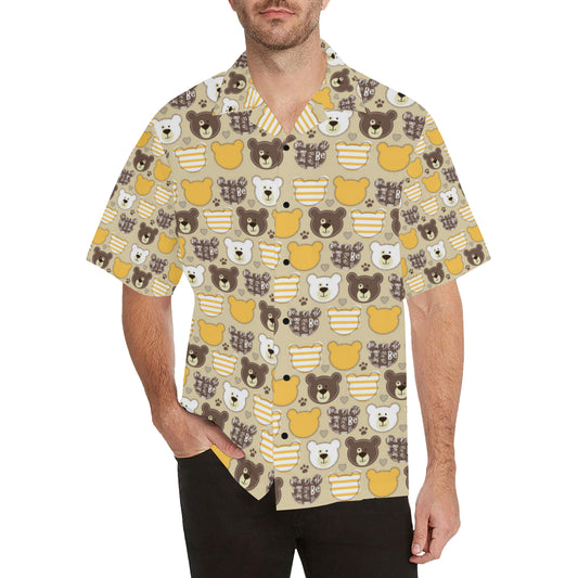 Bear PatchworkPattern Print Design 01 Men's Hawaiian Shirt
