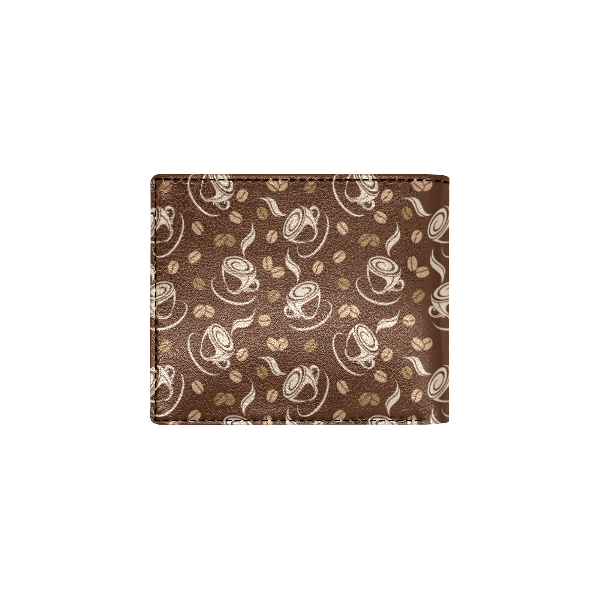 Coffee Pattern Print Design 03 Men's ID Card Wallet