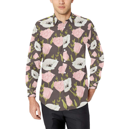 Anemone Pattern Print Design AM011 Men's Long Sleeve Shirt