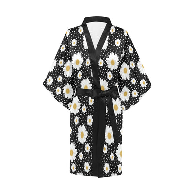 Daisy Pattern Print Design DS02 Women's Short Kimono