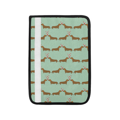 Dachshund Pattern Print Design 02 Car Seat Belt Cover