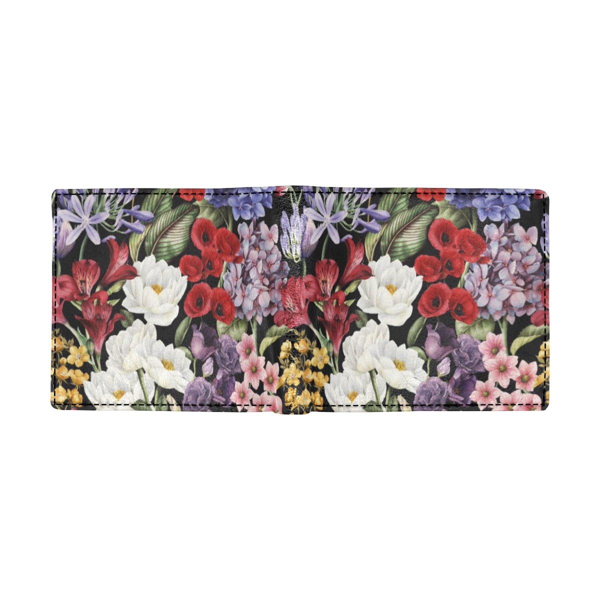 Summer Floral Pattern Print Design SF04 Men's ID Card Wallet