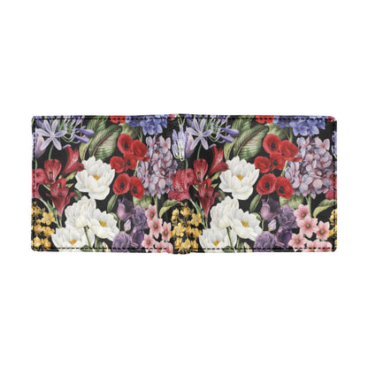 Summer Floral Pattern Print Design SF04 Men's ID Card Wallet