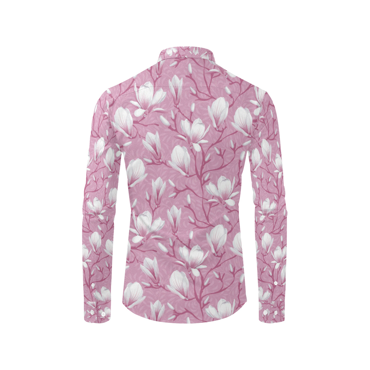 Magnolia Pattern Print Design MAG05 Men's Long Sleeve Shirt