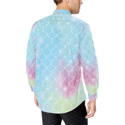 Rainbow Pattern Print Design A06 Men's Long Sleeve Shirt