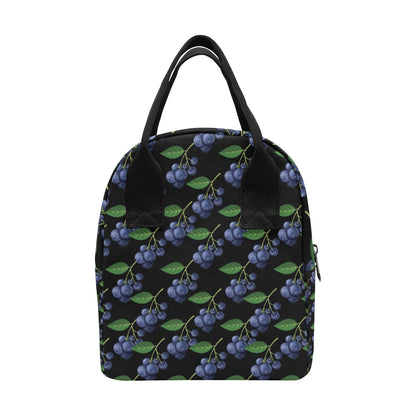 Blueberry Pattern Print Design BB01 Insulated Lunch Bag