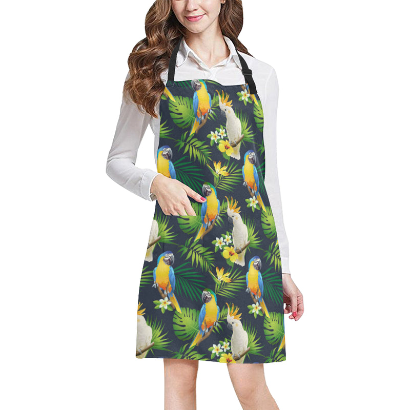 Parrot Pattern Print Design A03 Apron with Pocket