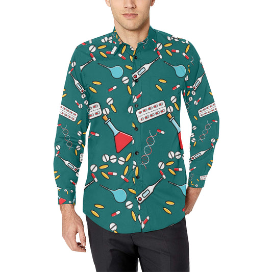 Nurse Pattern Print Design A05 Men's Long Sleeve Shirt