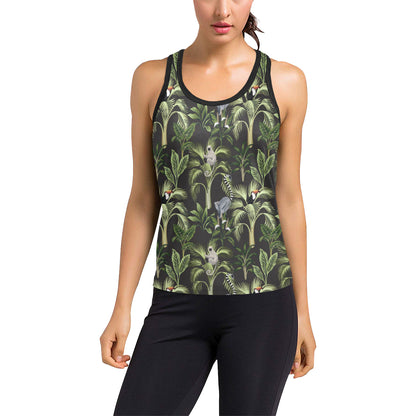 Rainforest Pattern Print Design RF05 Women's Racerback Tank Top