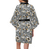 Hummingbird Pattern Print Design 02 Women's Short Kimono