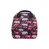 Pink Elephant Pattern Insulated Lunch Bag