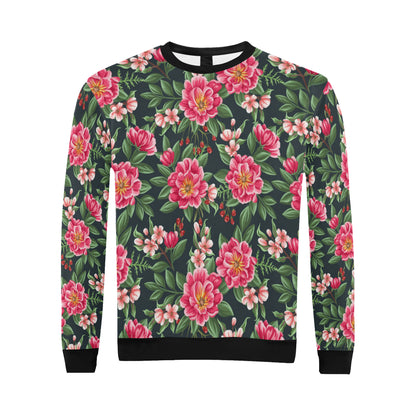 Summer Floral Pattern Print Design SF06 Men Long Sleeve Sweatshirt