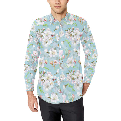 Apple blossom Pattern Print Design AB06 Men's Long Sleeve Shirt