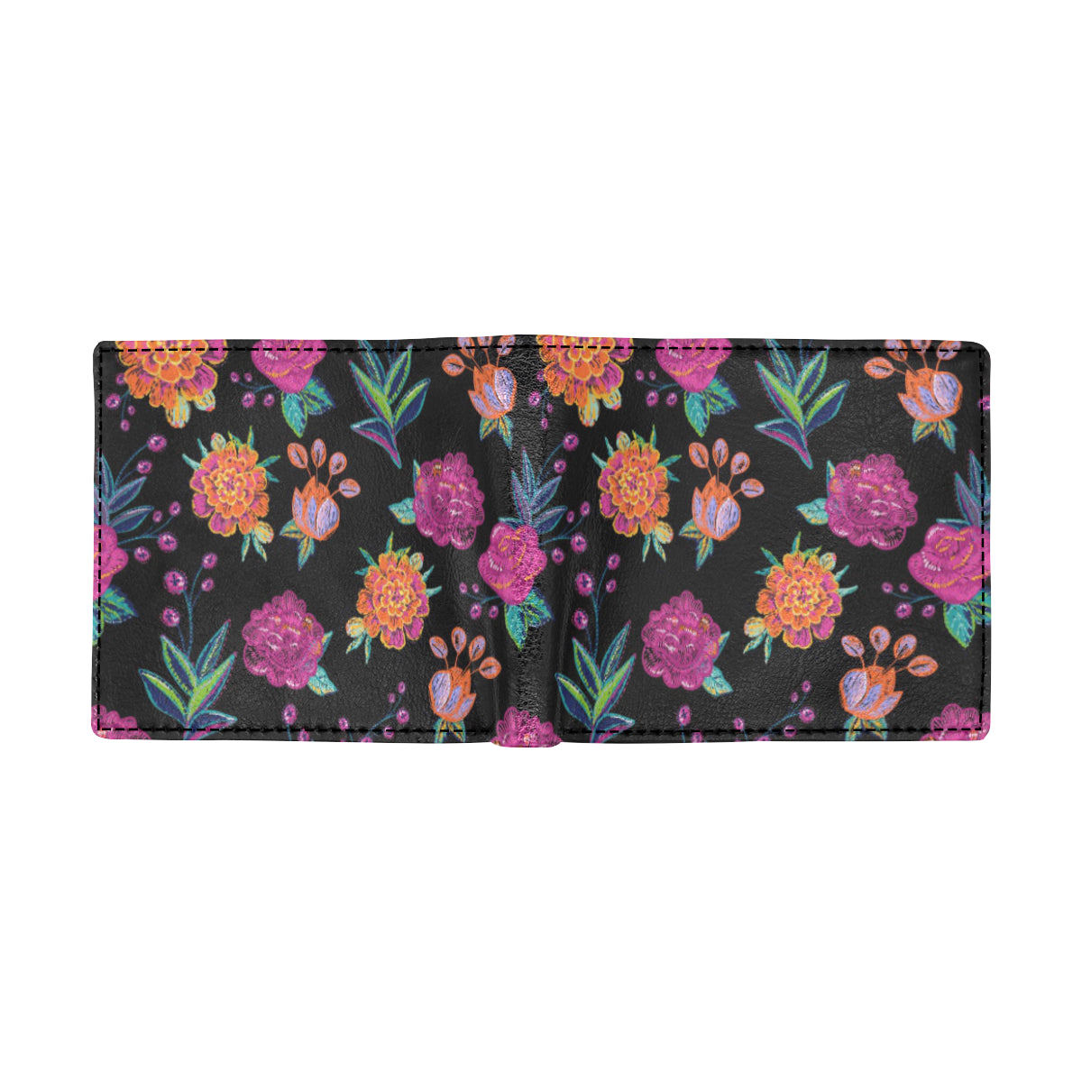 Marigold Pattern Print Design MR02 Men's ID Card Wallet