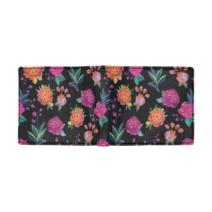 Marigold Pattern Print Design MR02 Men's ID Card Wallet