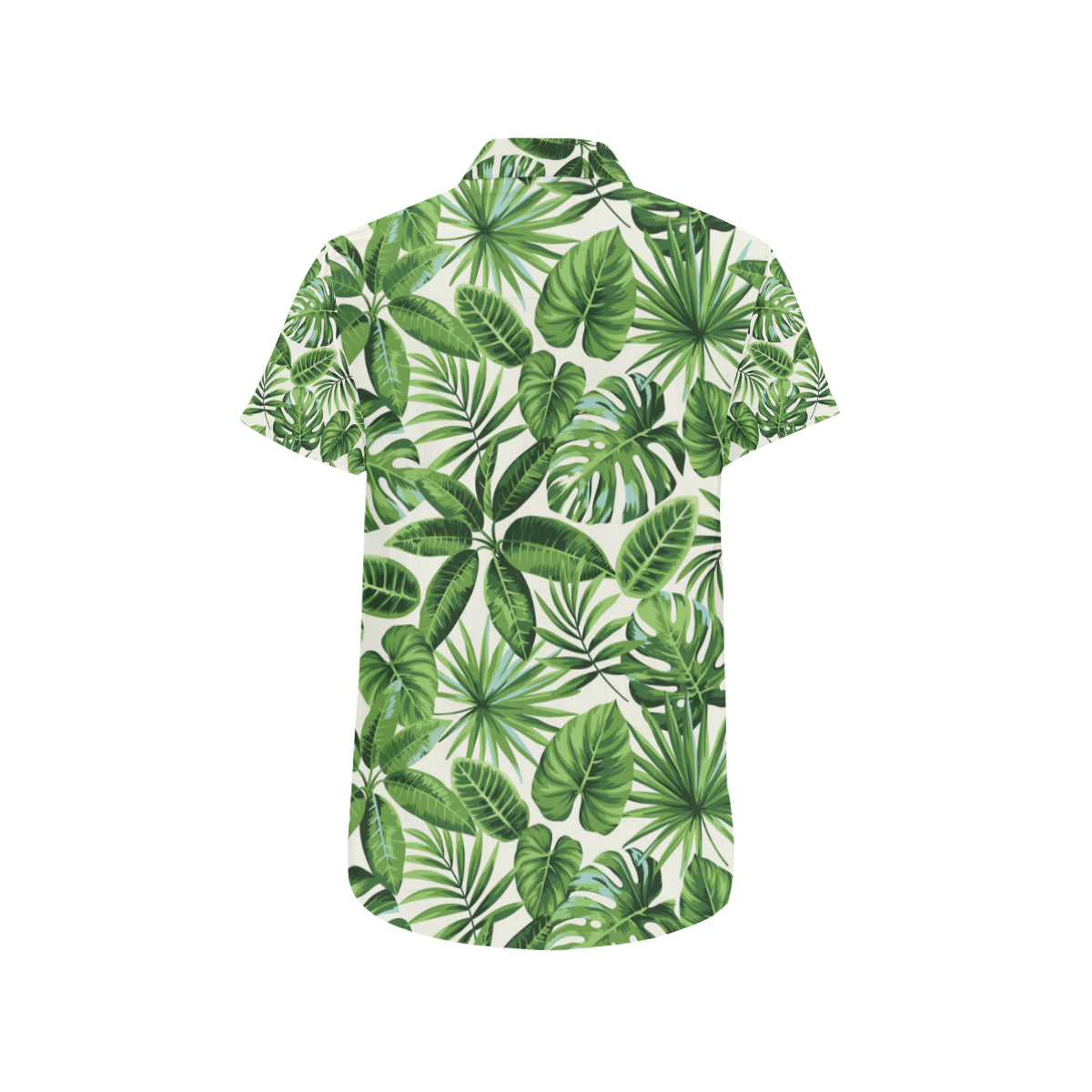 Tropical Flower Pattern Print Design TF013 Men's Short Sleeve Button Up Shirt