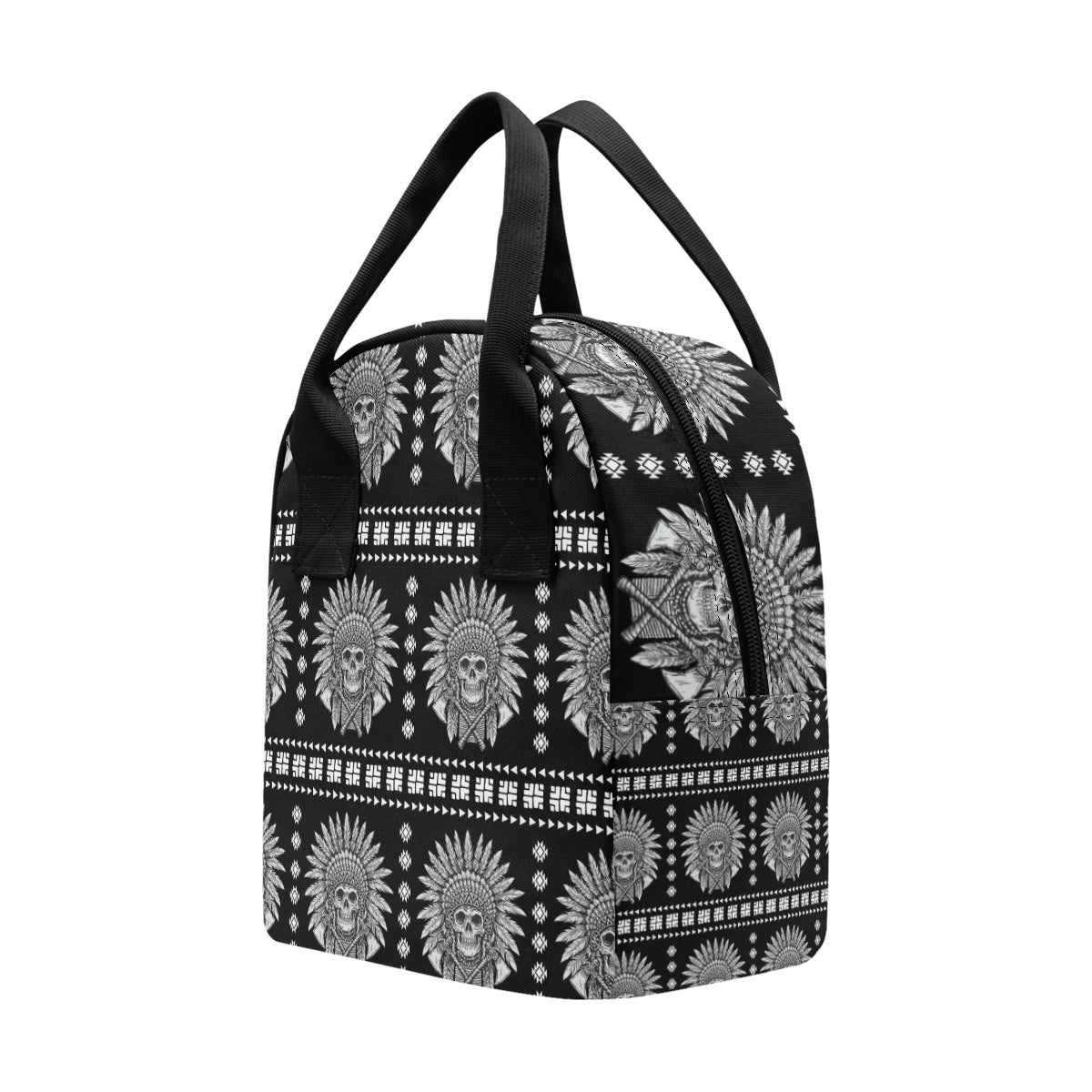 Native American Indian Skull Insulated Lunch Bag