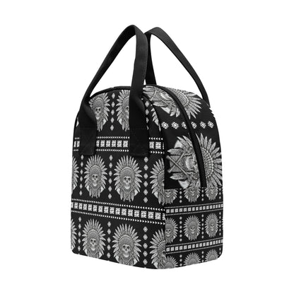 Native American Indian Skull Insulated Lunch Bag