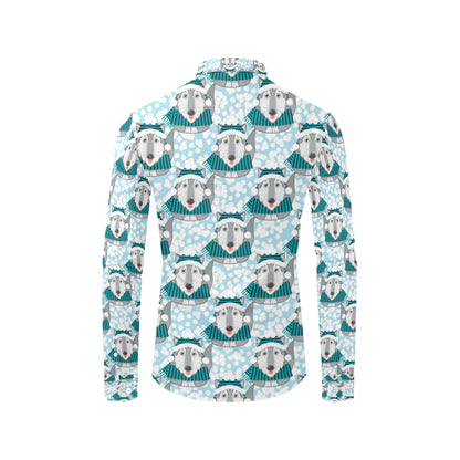 Alaskan Malamute Pattern Print Design 01 Men's Long Sleeve Shirt