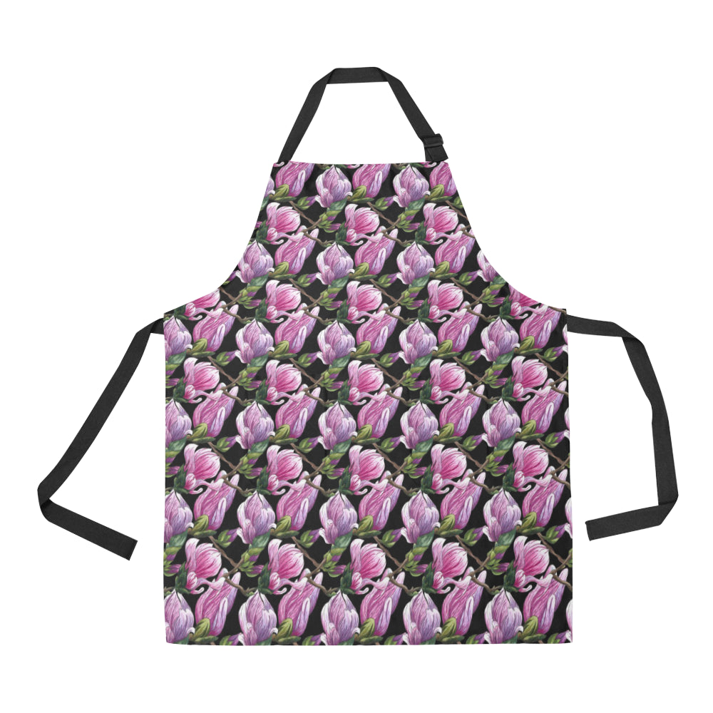 Magnolia Pattern Print Design MAG011 Apron with Pocket