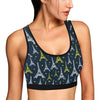 Eiffel Tower Star Print Sports Bra