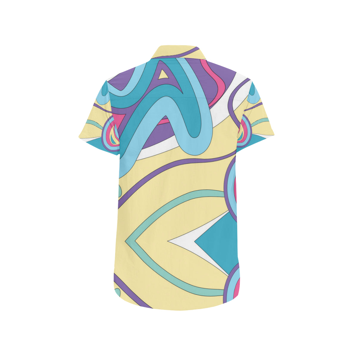 Funky Retro Pattern Print Design A01 Men's Short Sleeve Button Up Shirt