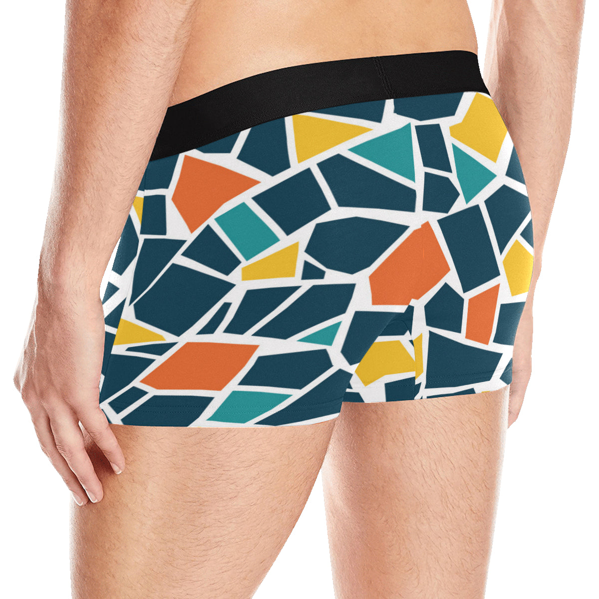 Mosaic Pattern Print Design 02 Men's Boxer Briefs