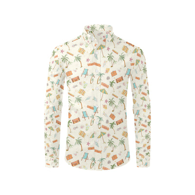 Beach Themed Pattern Print Design 05 Men's Long Sleeve Shirt