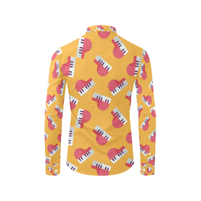 Piano Pattern Print Design 02 Men's Long Sleeve Shirt